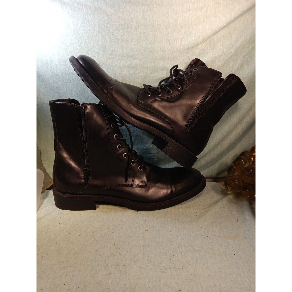 Kenneth Cole Unlisted Blind Turn Boots Black Lace Up Men’s 9M Cap Toe